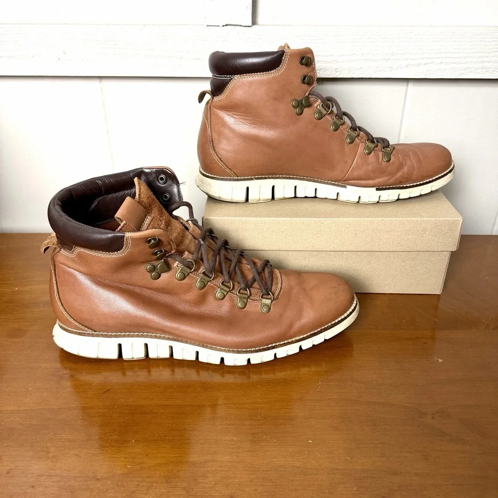 Cole Haan Men's Zerogrand Boot Size 11M Hiker Water Resistant British Tan Casual